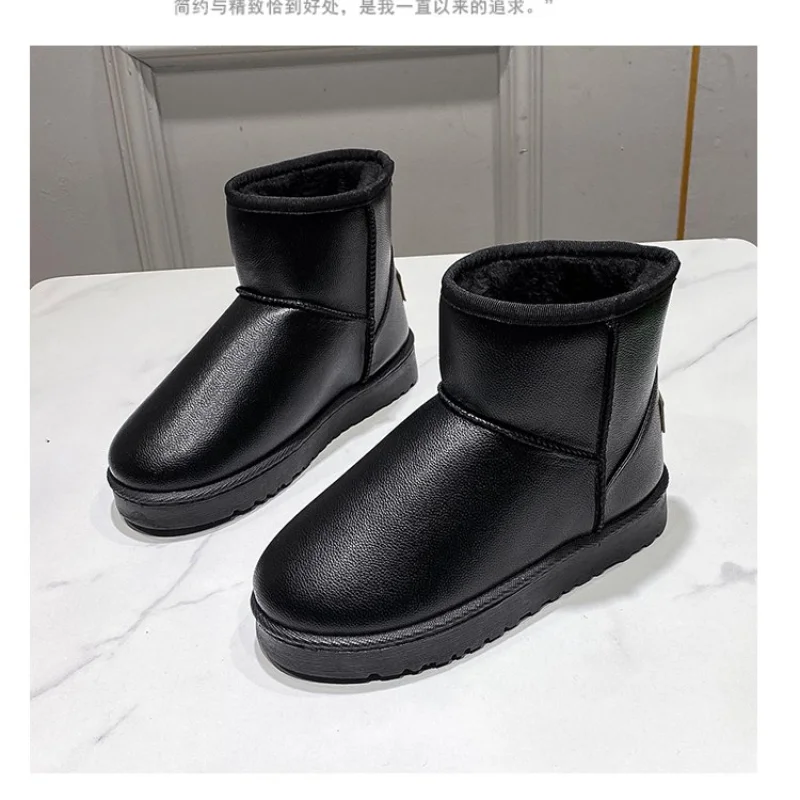 2022 Winter New Fashion Black Brown Short Boots Ladies Snow Boots Wild Warm Short Boots Women   Size 43 Women Shoes