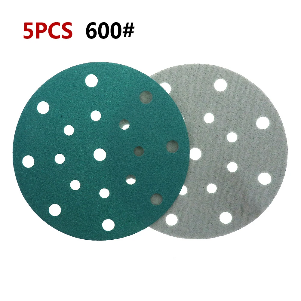 

6 Inch 17Hole Sanding Discs Kit Wet Dry PET Film Green Sandpaper Polishing 60#-2000# Polishing Sanding Tools