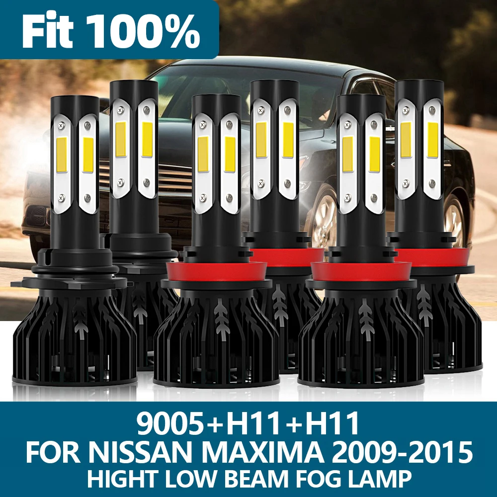 

Roadsun 6 шт., автомобильная лампа головного света, модель H11 9005 6000K, дальний и ближний свет, противотуманная фара для Nissan Maxima 2009 2010 2011 2012 2013 2014 2015
