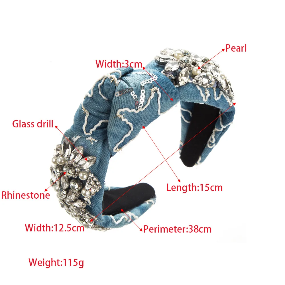 Новая суперблестящая повязка на голову в стиле барокко с ручной строчкой