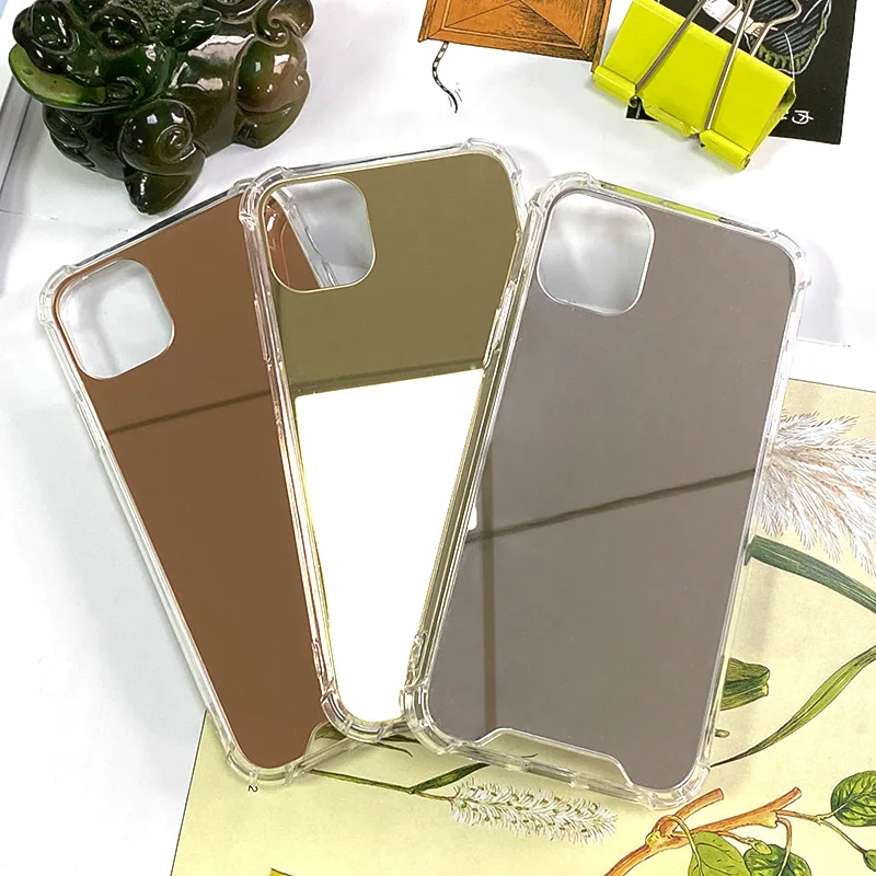 

Wholesale 1000pcs Clear Makeup Mirror TPU Phone Case For iPhone 13 12 11 Mini Pro XS Max X 8 7 Plus SE 2020 XR Shockproof Cover