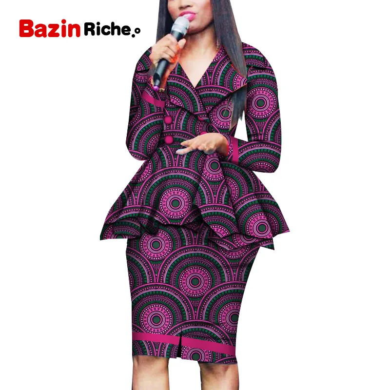 Африканский стиль женская африканская одежда комплект из двух предметов платье