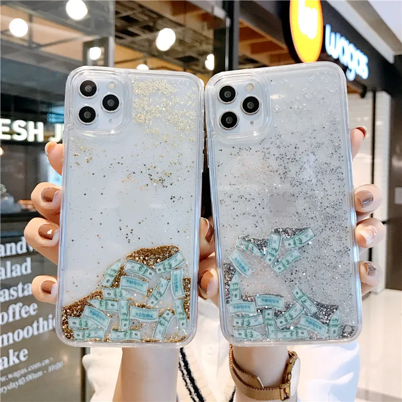 

Liquid Glitter Quicksand Case For iphone 15 14 13 12 11 Pro Max X Xr Xsmax 6g 7g 8g Plus Hard Clear Acrylic Full Protect Cover