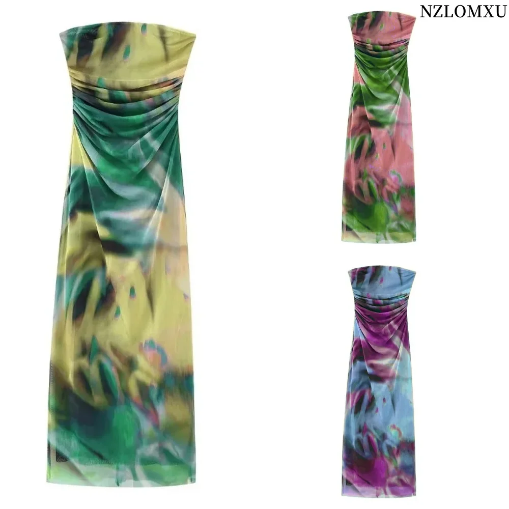 Зеленое сетчатое корсетное платье лето 2023 женские платья облегающее с открытой