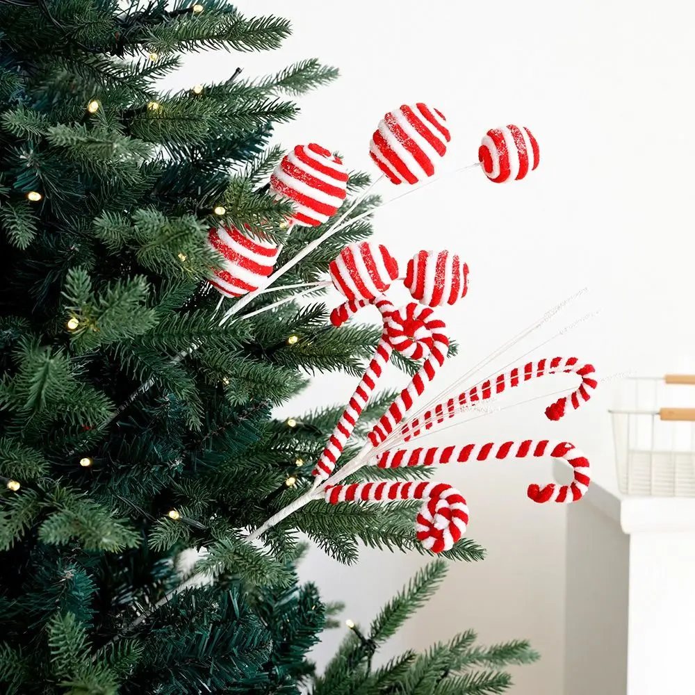 Праздничные рождественские плюшевые конфеты тростник реалистичные