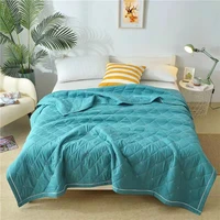 quilt cotton blanket embroidered solid color bed cover bedspread washable summer twin queen bedding home textiles