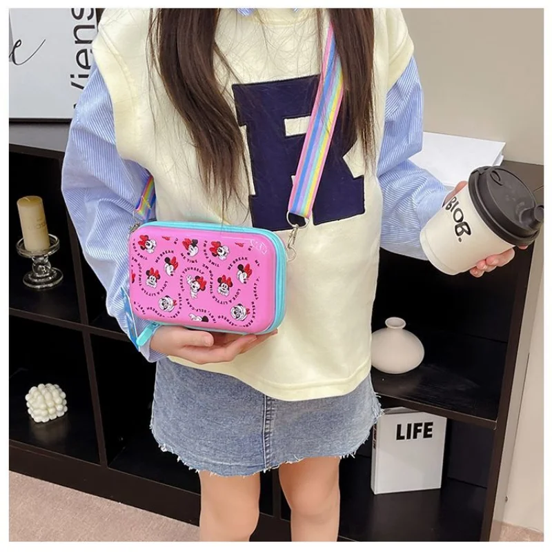 Disney Shoulder Bag for Kids Boy Girls Cute Mickey Mouse Crossbody Bag Minnie Mobile Phone Bag Toddler Purses Free Shipping