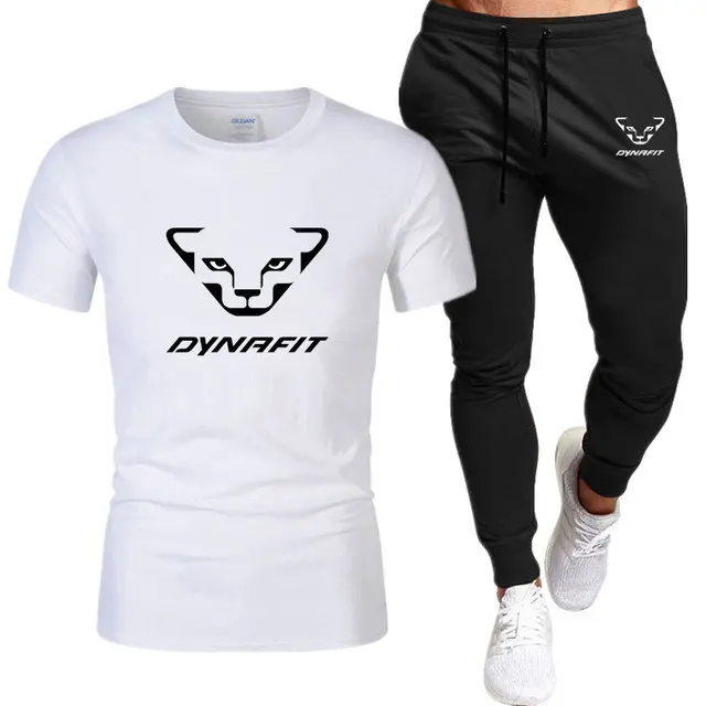 2023 Summer new brand DYNRFIT Men's sports T-shirt + trousers suit casual breathable jogging pants hip hop fashion clothing