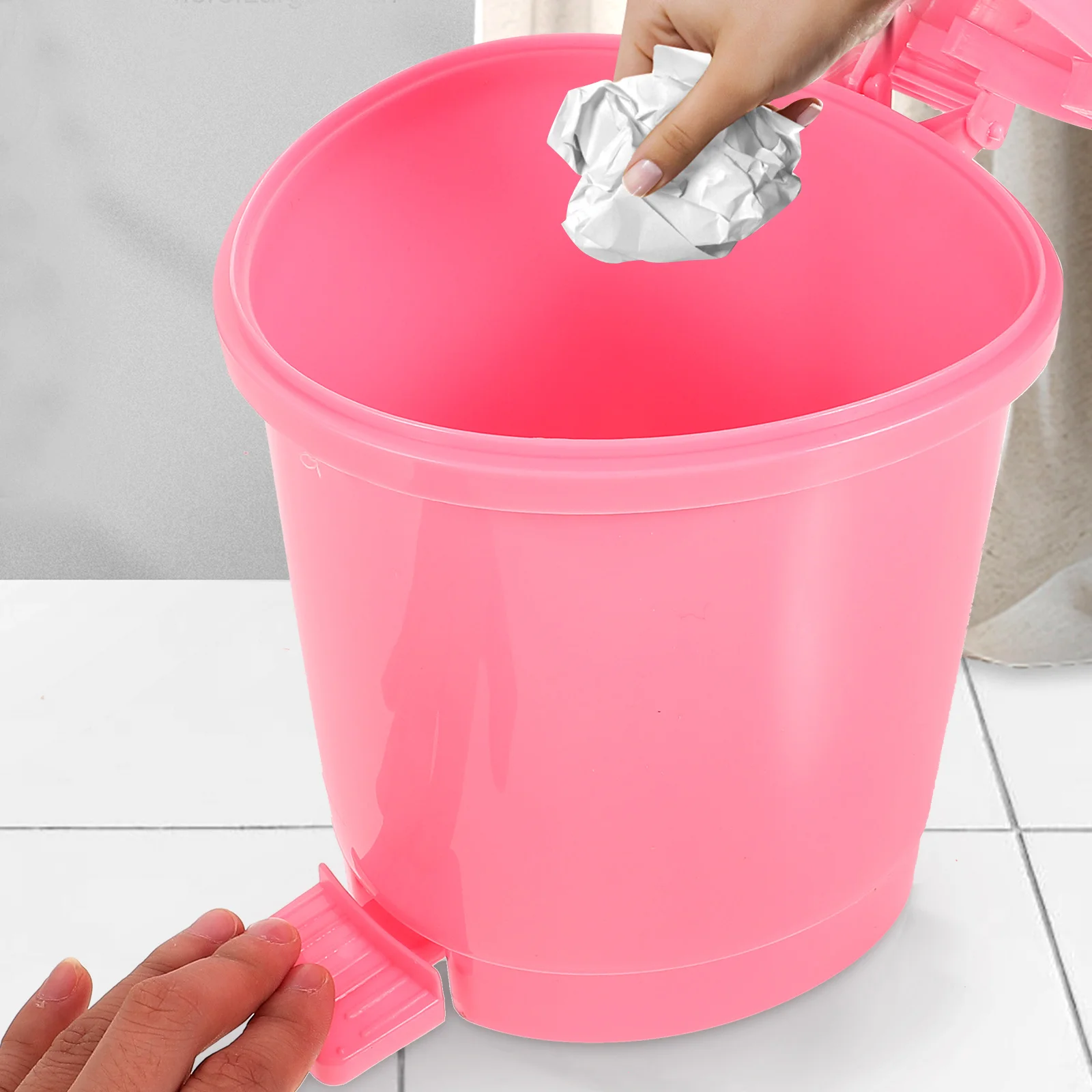 Настольный мусорный бак розовый для спальни креативная корзина домашнего офиса