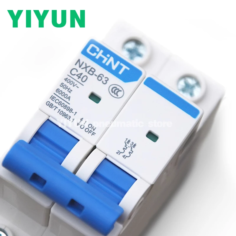 CHINT NXB-63 1P 2P 3P 4P C1 2 3 4 6 10 16 20 25 32 40 50 63 Circuit Breaker DIN Rail Mounting Miniature Household Air Switch