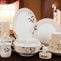 bone china bowl and dish high grade tableware set household rice bowl and dish ceramic tableware dish spoon housewarming gift