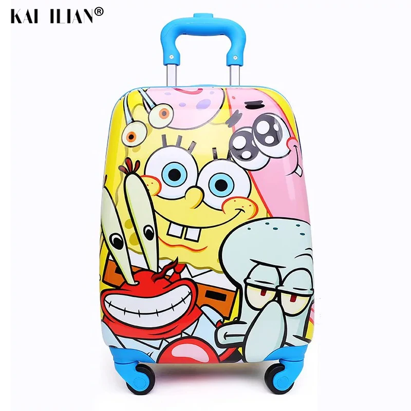 18 inch trolley luggage with wheels child rolling luggage kid travel cabin suitcase cartoon Animation girls carry on bag cute