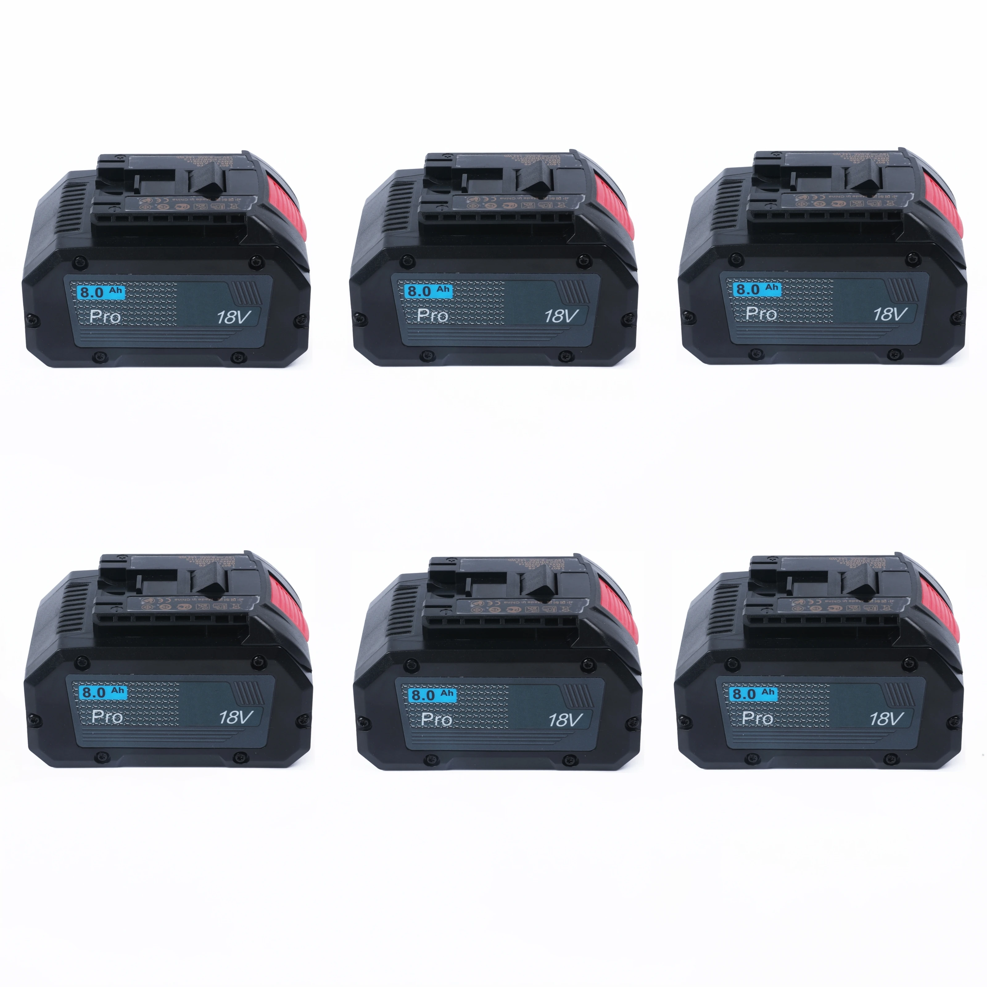 

6Pack New 18V 8.0Ah Lithium-Ion Battery Pack Akku for Bosch 18V MAX Cordless Power Tools Drill Saw Hammer for GBA18V80 GBA18V120