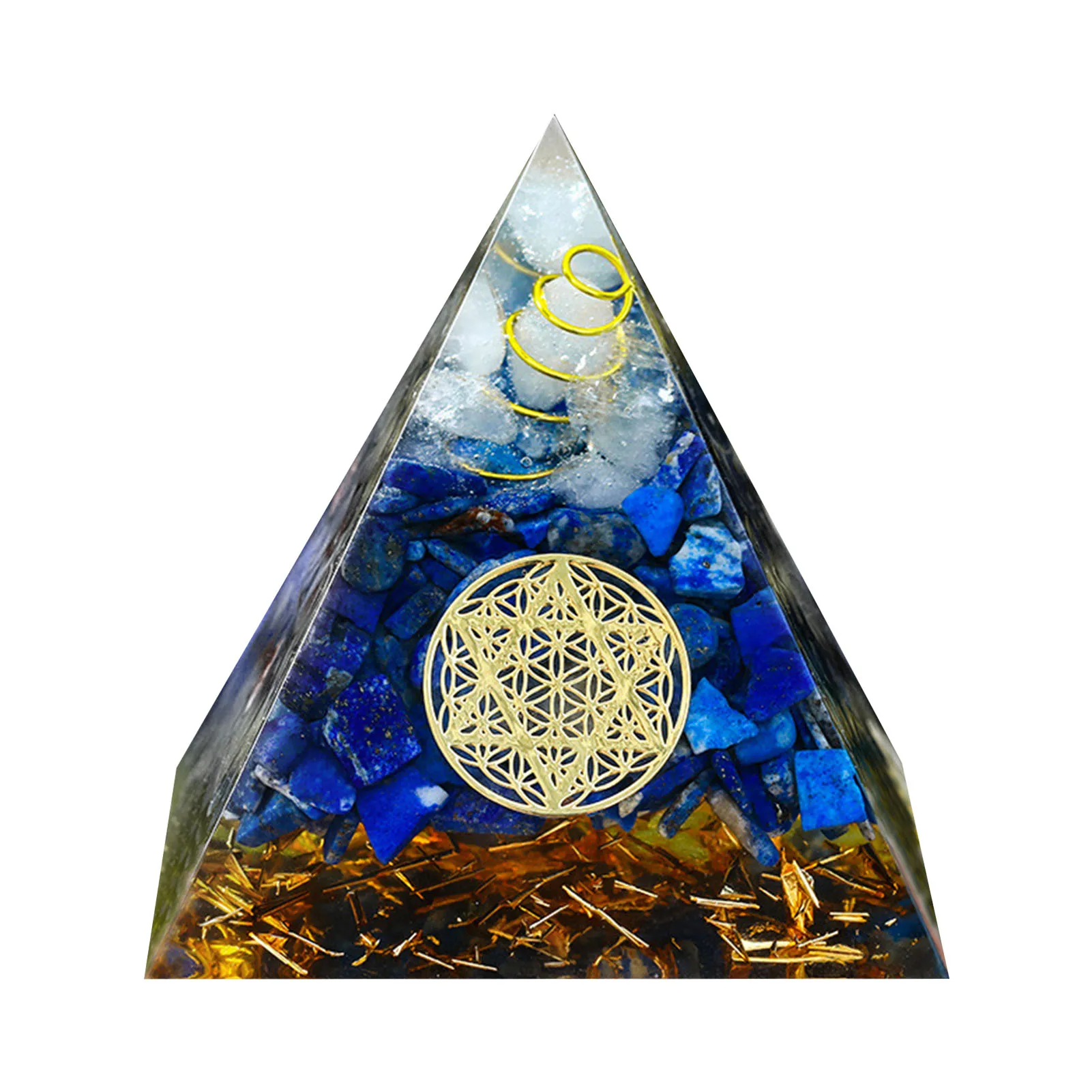 

New Energy Generator Orgone Pyramid Healing Natural Crystal Reiki Chakra Generator Stone Meditation Tool Office Decorations