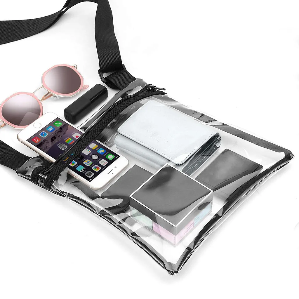 Прозрачная Сумка-тоут через плечо из ПВХ Женская дорожная сумка-шоппер на одно