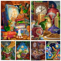 5d diy the literate dragon by randal spangler diamond painting cross stitch kits squareround art embroidery home decor