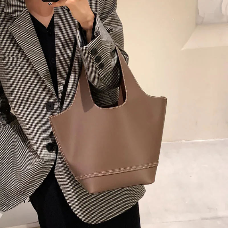 Осенне-зимняя нишевая дизайнерская Новая вместительная сумка-тоут сумка-мешок