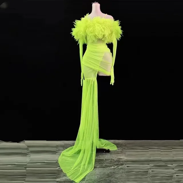 

Новое сексуальное прозрачное Сетчатое короткое платье на бретельках, женское платье с перчатками, костюм для вечевечерние НКИ, клуба, выступления