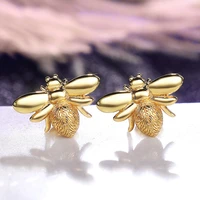new trendy goldsilver plated little bee stud earrings for women fashion jewelry daily wear party gift delicate insect earring
