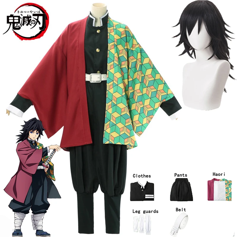 

Anime Demon Slayer Tomioka Giyuu Cosplay Costume Kimetsu No Yaiba Giyuu Cosplay Costumes Wig Halloween Clothes for Aldult Child