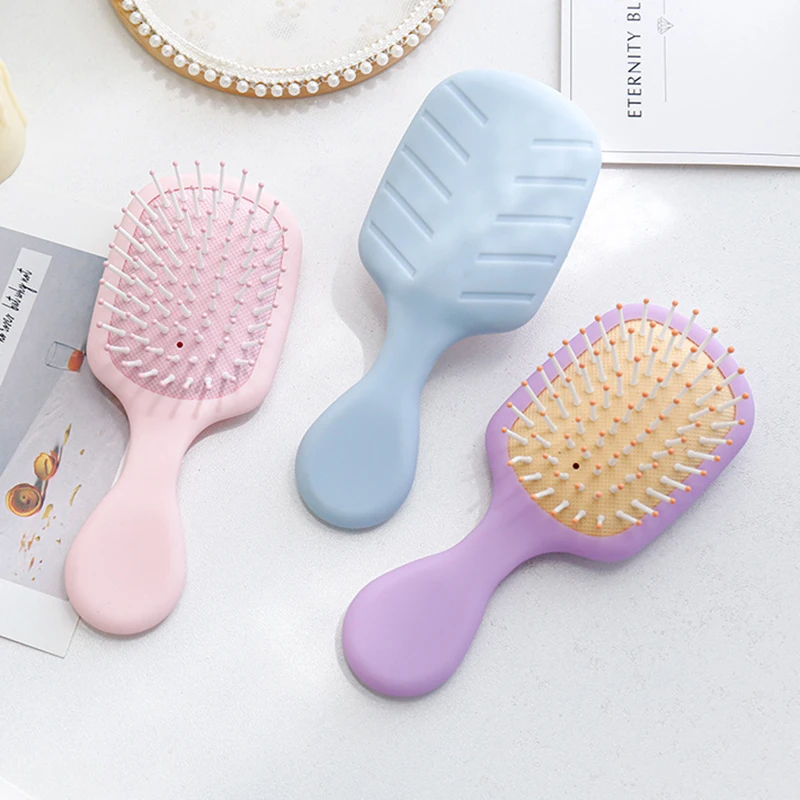 

Cute Mini Solid Color Massage Anti-screw Hairbrush Comb Home Portable Air Cushion Activity Gym Hair Brush for Women Baby Things