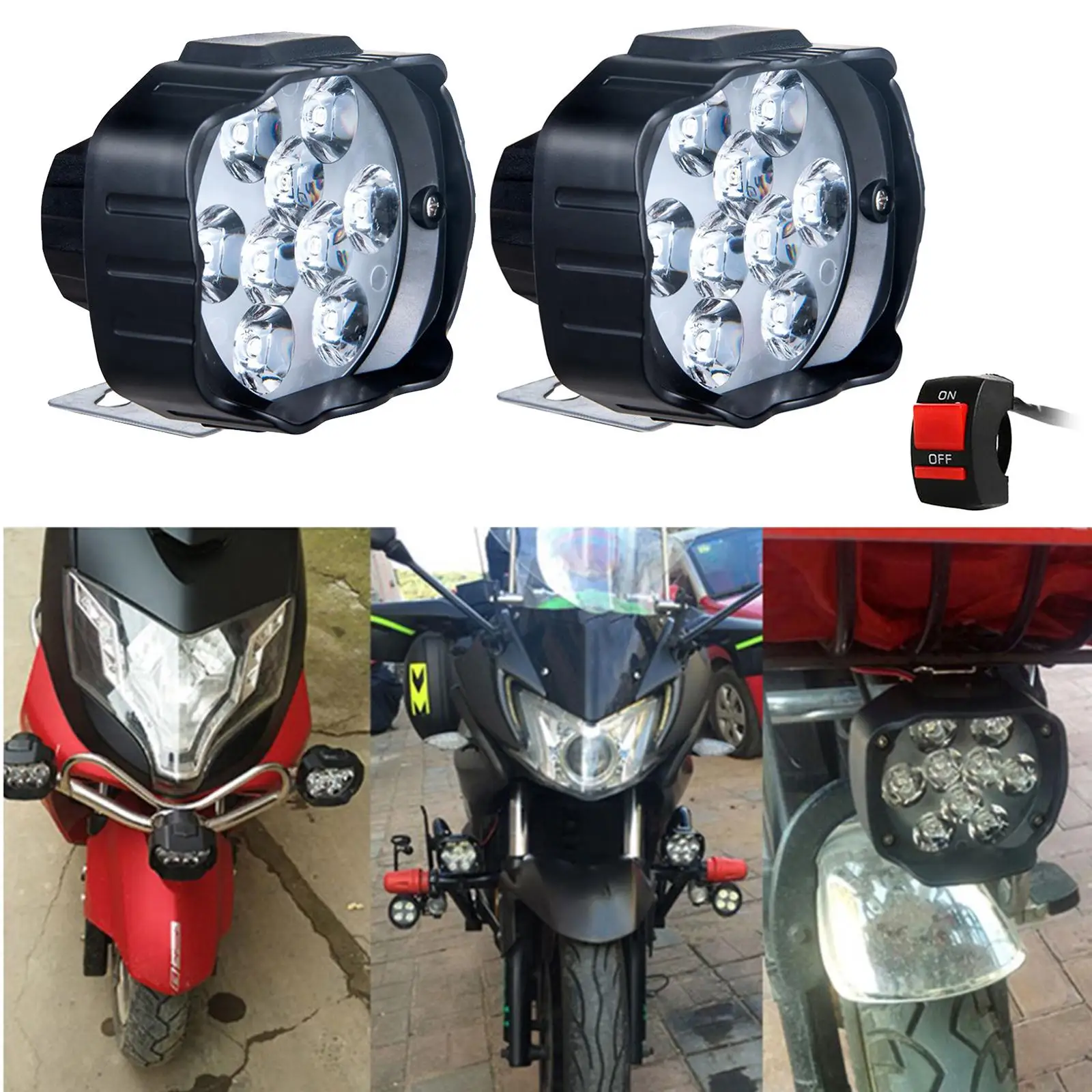 

Motorcycle Universal LED Headlight Lamp Fairing Dirt Bike
