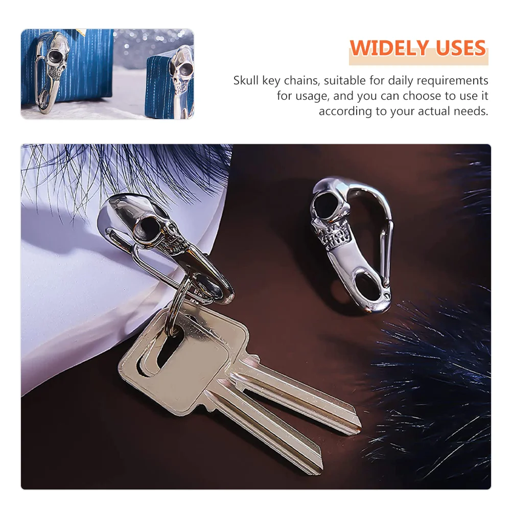 Брелок с черепом готический карабин сверхмощный карибский зажим готические