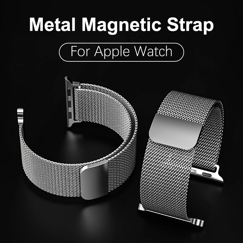 

Magnetic Loop Strap For Apple Watch Band 44mm 40mm 45mm 41mm 42mm 38mm Stainless Steel Bracelet For iWatch Serie 2 3 4 5 6 SE 7