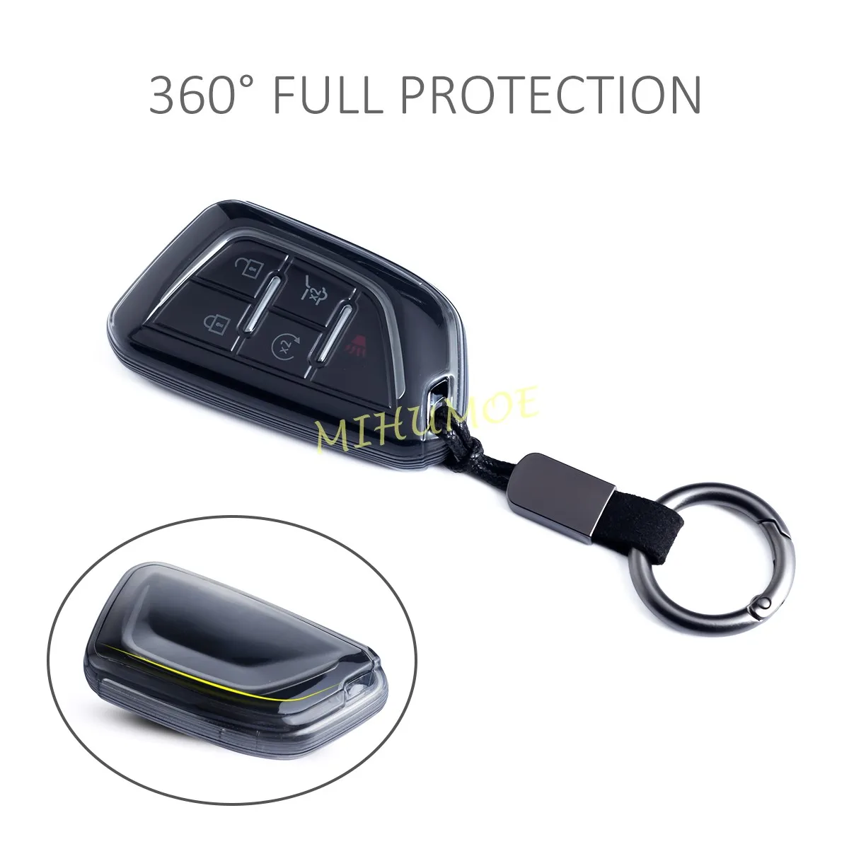 Для Cadillac CT4 CT5 2020-2024/Lriq XT4 2024 черный прозрачный автомобильный пульт дистанционного