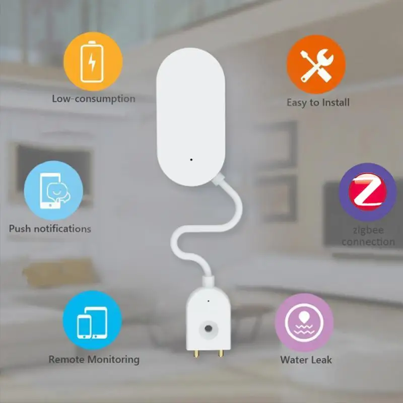 Датчик утечки воды Tuya Zigbee детектор работает с приложением Hub | Безопасность и