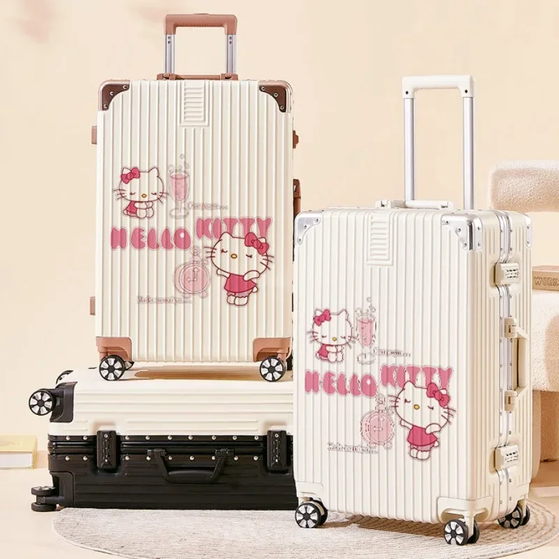 

20inch Sanrio Hello Kitty Trolley Luggage Multifunction Travel Suitcase Anime Cartoon Large Capacity Password Box Durable Sturdy