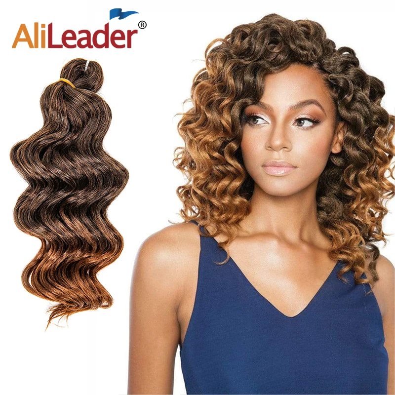 

Синтетические плетеные волосы Ocean Wave 9 дюймов, термостойкие волнистые волосы для вязания крючком, синтетические плетеные волосы