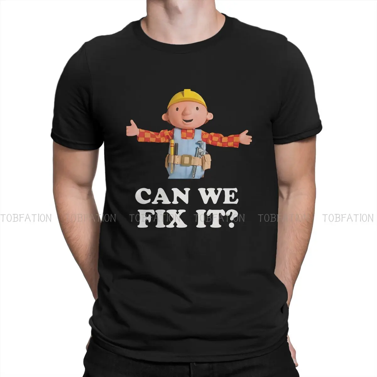 

Bob The Builder Engineering Cartoon Can We Fix It Tshirt Graphic Men Tops Vintage Goth Summer Short Sleeve 100% Cotton T Shirt