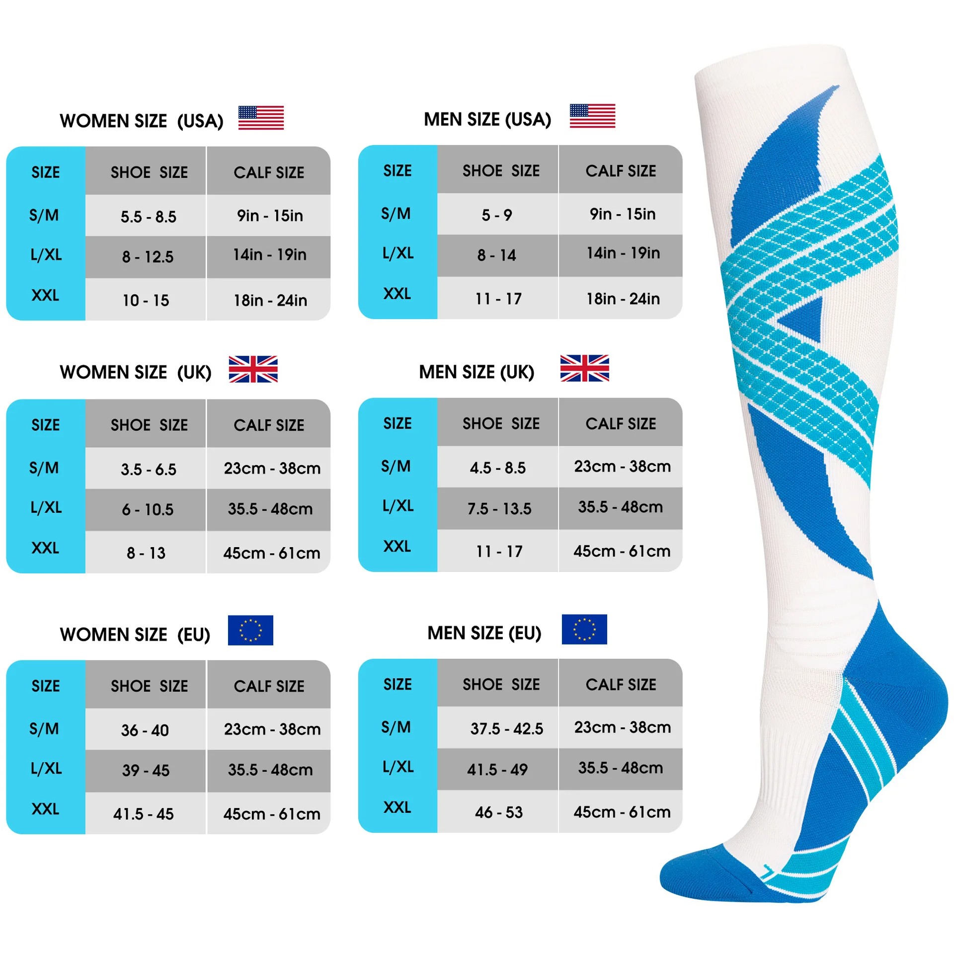 Outdoor Mountaineering Marathon Running Socks Sports Socks Long Leg Socks Jump Rope Badminton Long Leg Compression Socks