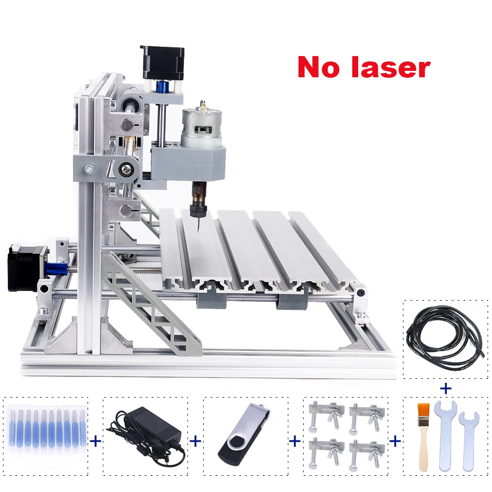 CNC 3018 2 IN 1 Engraver With 200W Spindle,15w big power laser engraving 3 Axis pcb Milling machine With ER11 DIY Wood Router