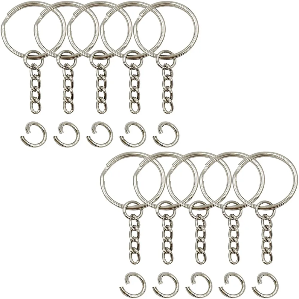 

10/20Pcs Silver Plated Metal Keychain Ring Split Ring Keyfob Key Holder Rings Women Men DIY Key Ring Accessories Wholesale