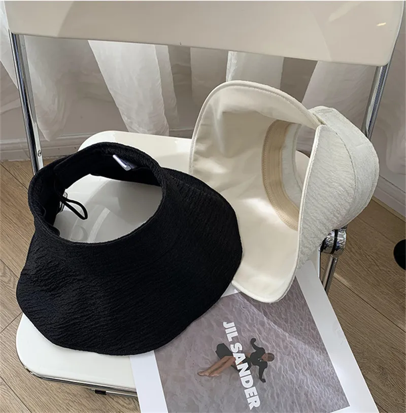 

202205-2508775 Прямая поставка Летняя плиссированная тканевая затеняющая сумка женская пустая Солнцезащитная шапка женская шляпа для отдыха