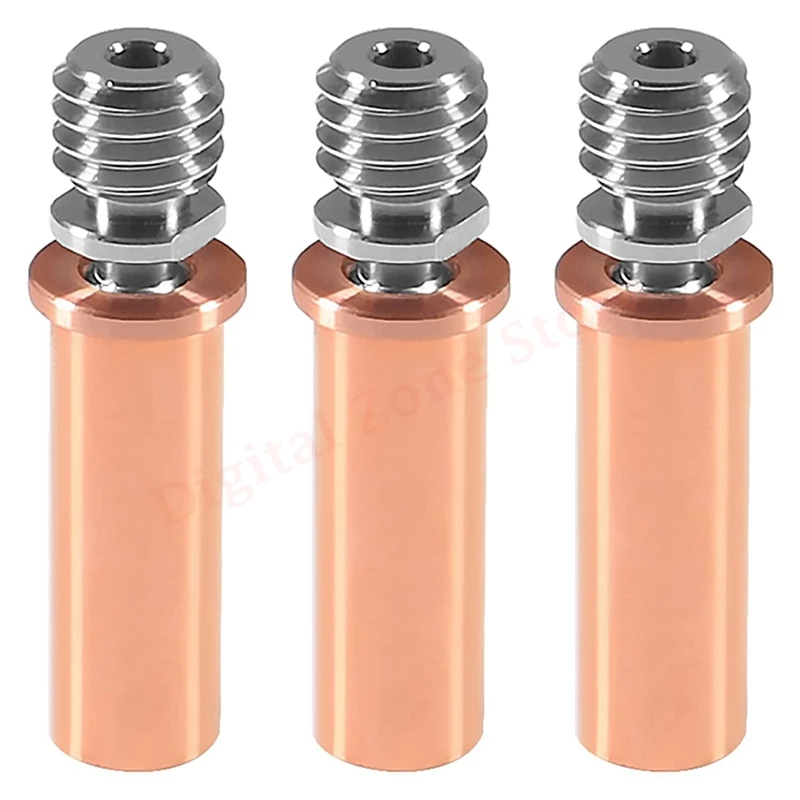 3Pcs Bimetal Heatbreak Upgrade All Metal Titanium + Copper Bi-Metal Heatbreak TC4 Throat for Anycubic Mega S/Vyper/Mega Pro