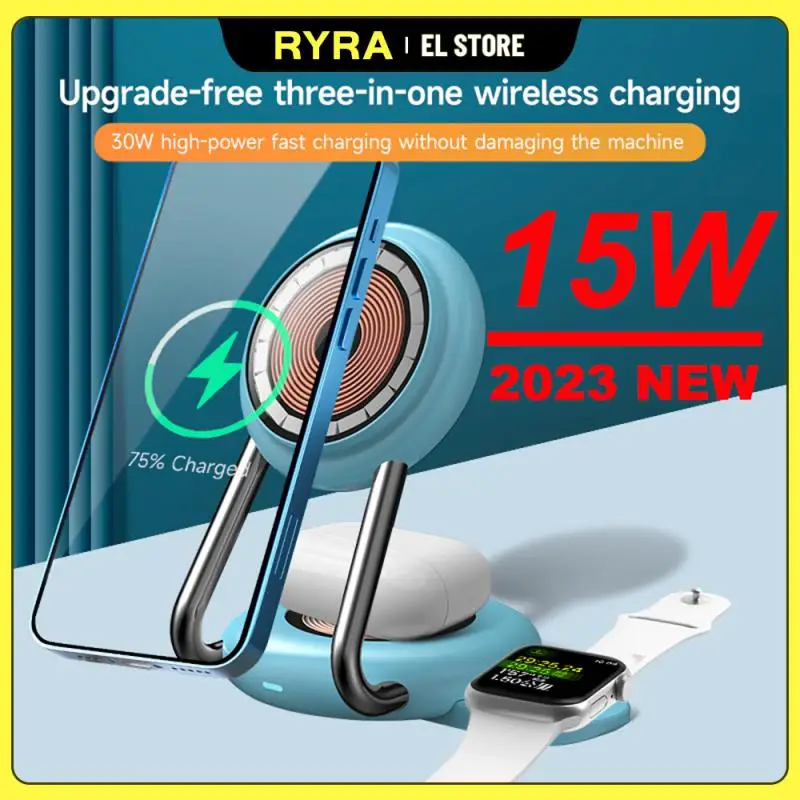 

RYRA 15W 3 In 1 Wireless Charger Stand For IPhone 14 13 12 Samsung Apple Watch Fast Charging Dock Station For Airpods Pro IWatch