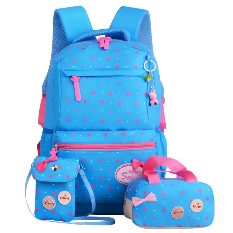 Star Printing Children School Bags For Girls Teenagers Backpacks 3 pcs /set Kids Orthopedics Schoolbag Backpack mochila infantil