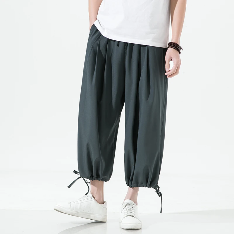 

2022 Men's Casual Cotton Linen Trousers Casual Solid Male Harem Pants Oversize Men Women Winter Warm Jogger Pants