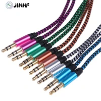 1m aux cable male to male cloth audio aux cable gold plug car aux cord nylon jack audio cable 3 5 mm to 3 5mm
