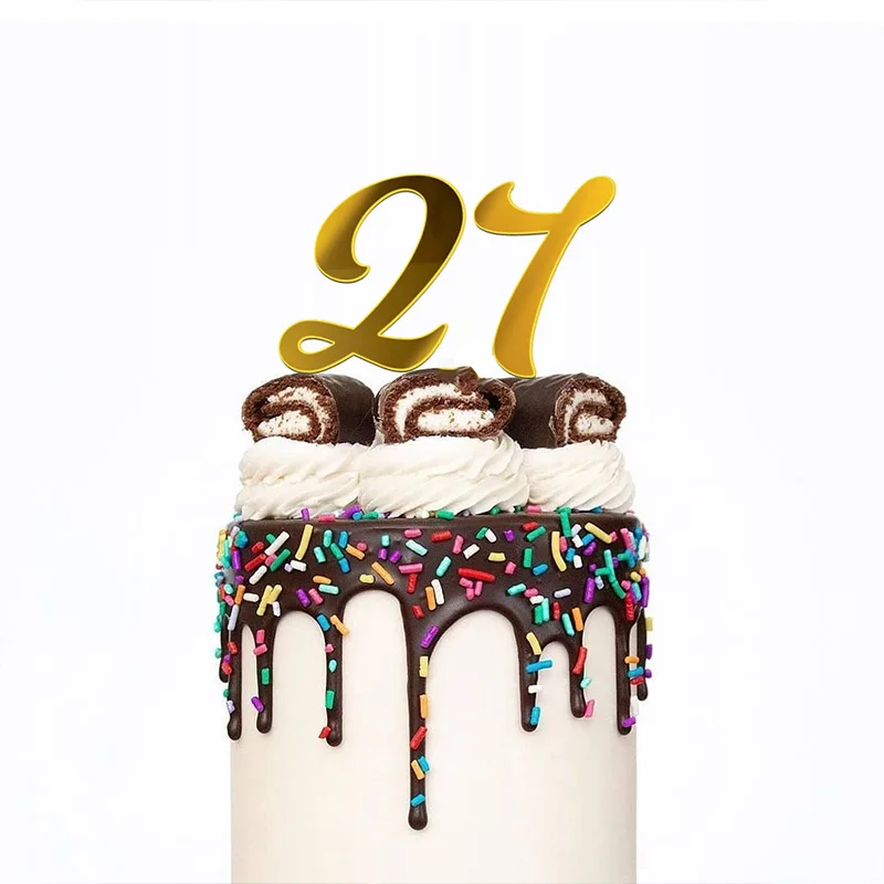 

1Pack Cake Toppers Acrylic 0-9 Number Cake Decoration Cupcake Decor Happy Birthday Anniversaire Birthday Party Supplies