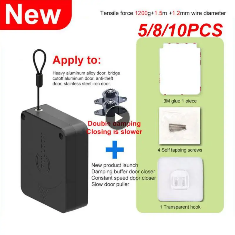 

5/8/10PCS Newest Home Closers Automatic Sensor Door Stopper Pull Automatic Door Closer Punch-free Adjustable