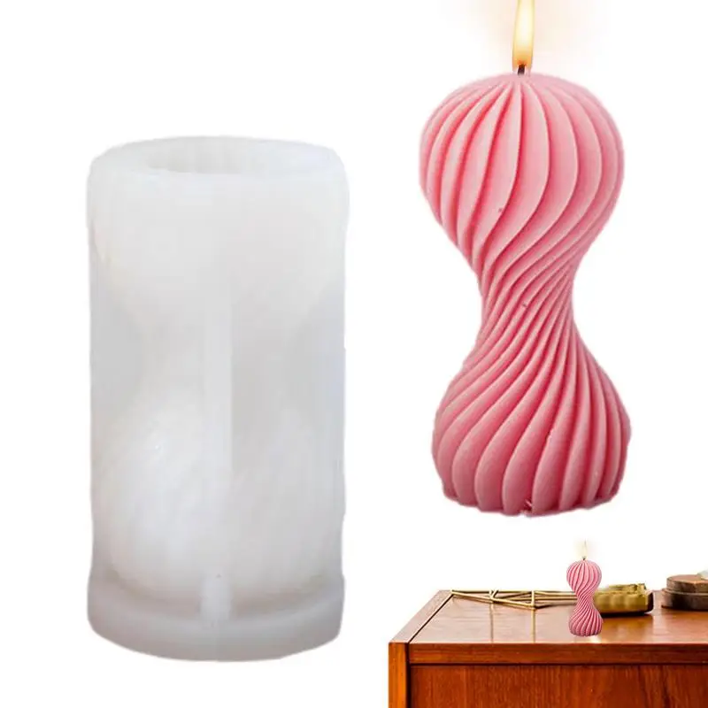 

Silicone Molds 3D Spiral Column Candle Molds For Candle Making Supplies Homemade Candle DIY Craft Soap Chocolate Candy Mold