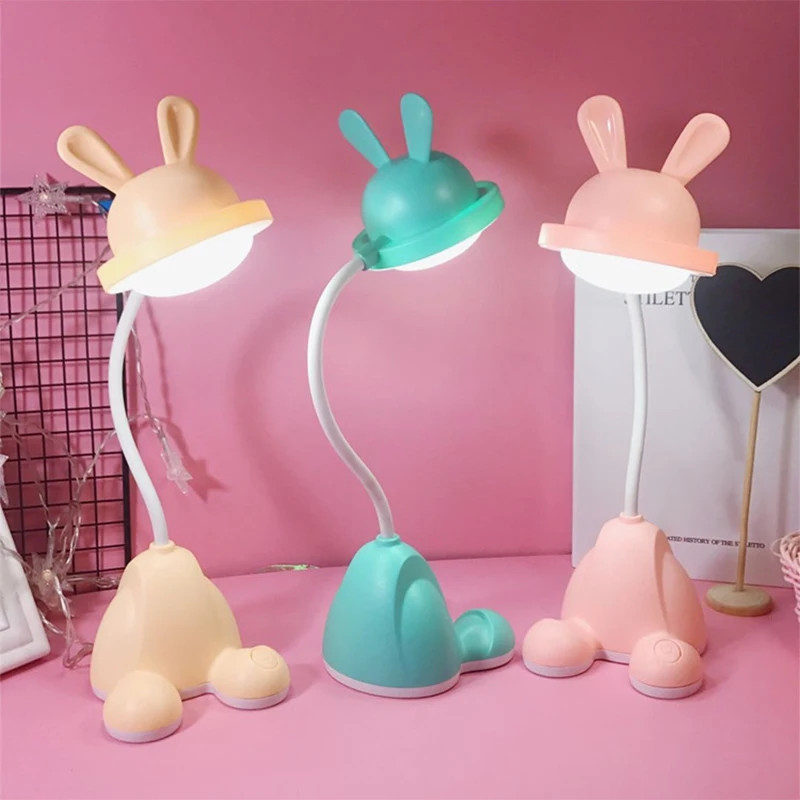 

Cute Rabbit Desk Reading Lamp Foldable Rotating Led Table Lamp Usb Charging Desk Lamp Novelty Reading Table Light Flexo Lamps