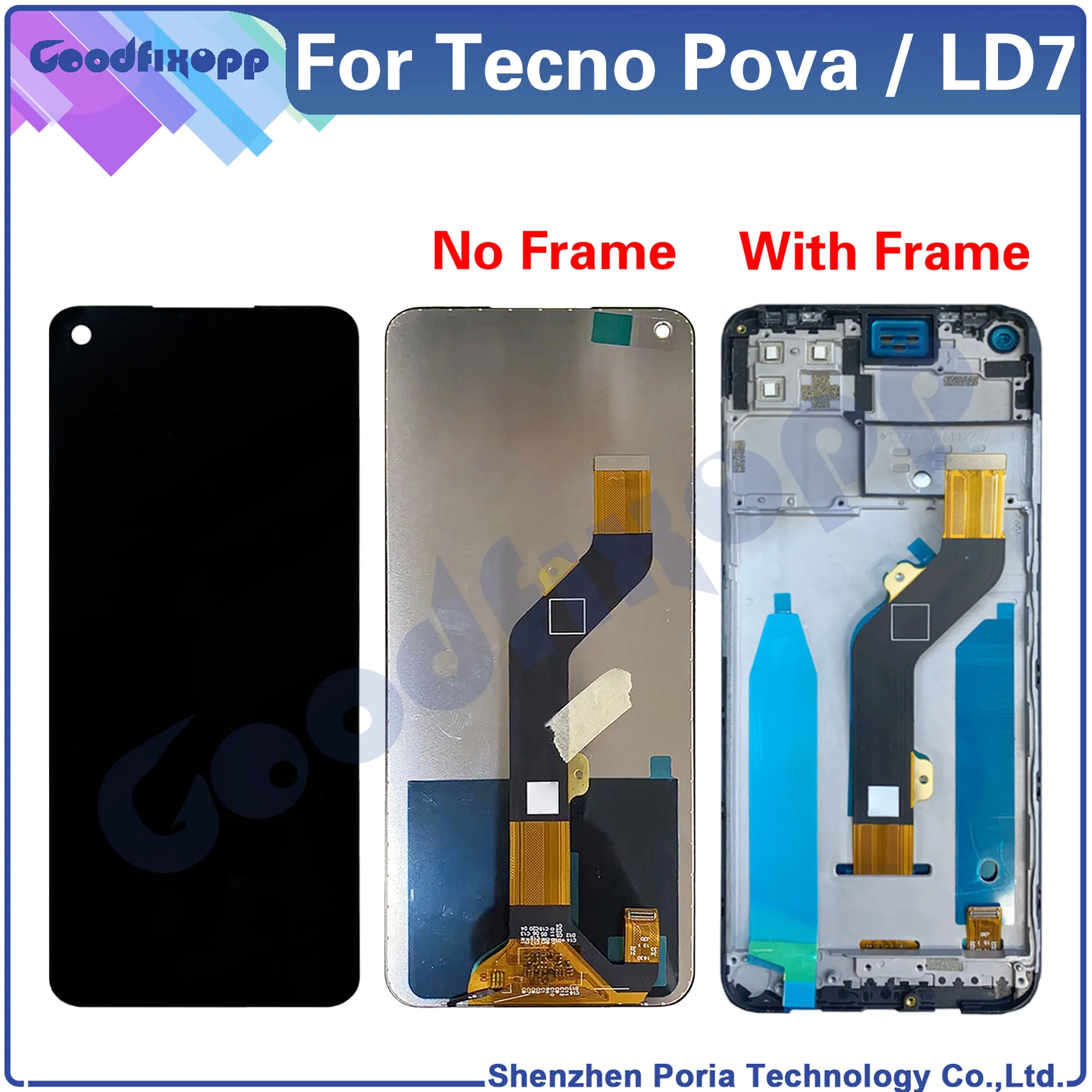 Запасные детали для ЖК-дисплея для Tecno Pova LD7 LD7j