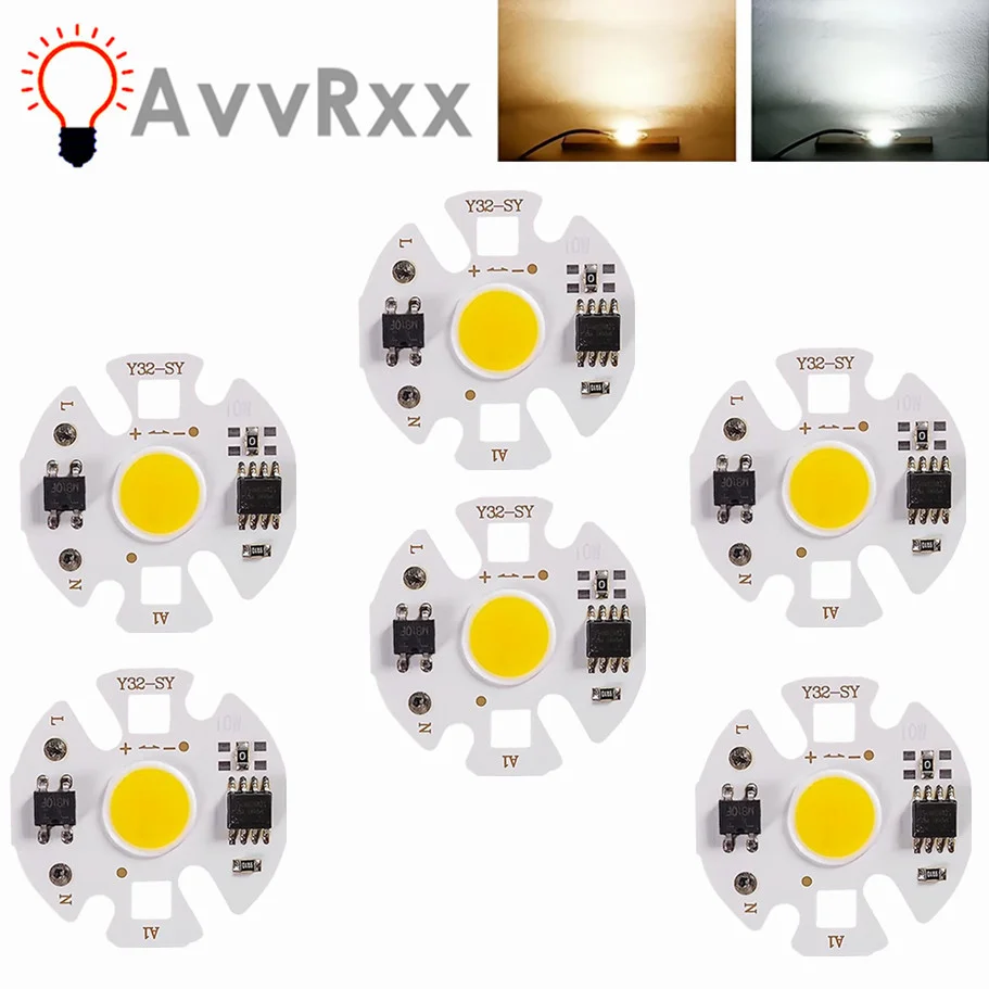 

6Pcs LED COB Chip Lampada Smart IC 3W 5W 7W 9W 220V Y32 For DIY LED Light Bulb Downlight Spotlight Need Not Lighting Transformer