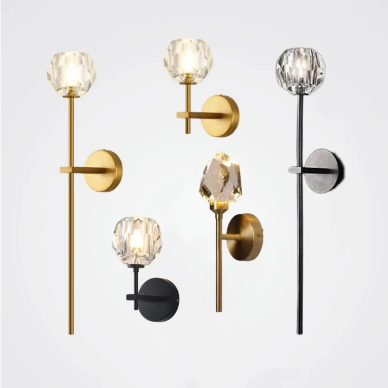 Скандинавский роскошный хрустальный настенный светильник для спальни