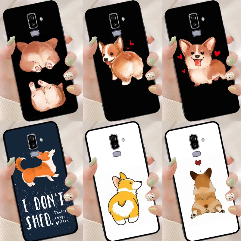 Cute Corgi Dog Ass Case For Samsung Galaxy A3 A5 J3 J5 J7 2016 2017 J4 J6 A6 A8 Plus A7 A9 J2 Core 2018 Cover